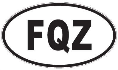 FQZ - 3 Letter Initials Oval Magnet