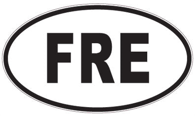 FRE - 3 Letter Initials Oval Magnet