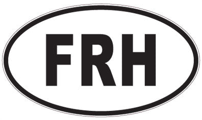 FRH - 3 Letter Initials Oval Sticker