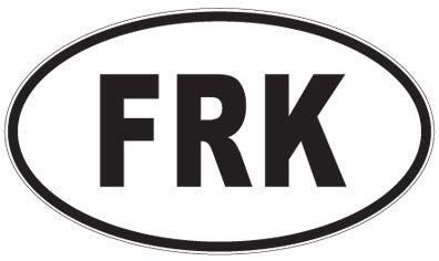 FRK - 3 Letter Initials Oval Sticker
