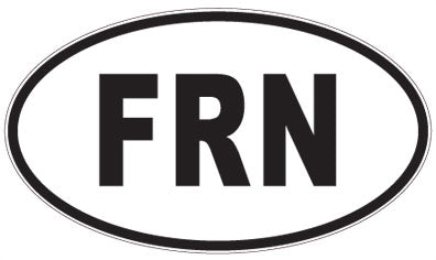 FRN - 3 Letter Initials Oval Magnet