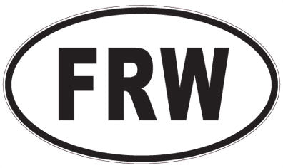 FRW - 3 Letter Initials Oval Magnet