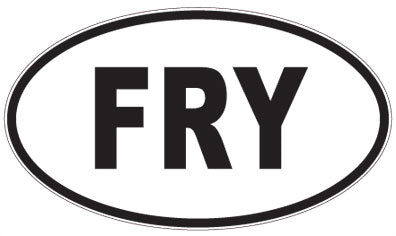 FRY - 3 Letter Initials Oval Sticker
