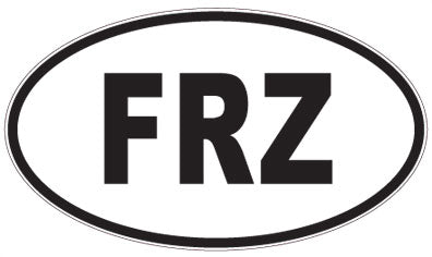 FRZ - 3 Letter Initials Oval Sticker