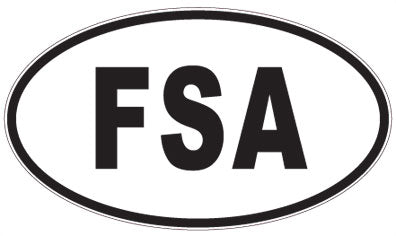 FSA - 3 Letter Initials Oval Sticker