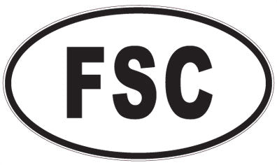 FSC - 3 Letter Initials Oval Sticker