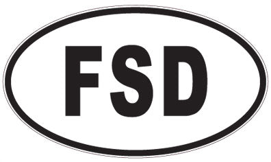FSD - 3 Letter Initials Oval Sticker