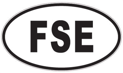 FSE - 3 Letter Initials Oval Sticker
