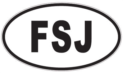 FSJ - 3 Letter Initials Oval Magnet