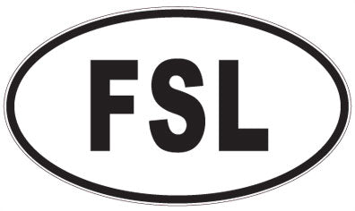 FSL - 3 Letter Initials Oval Magnet
