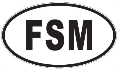 FSM - 3 Letter Initials Oval Sticker
