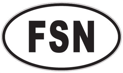 FSN - 3 Letter Initials Oval Sticker