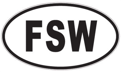 FSW - 3 Letter Initials Oval Sticker
