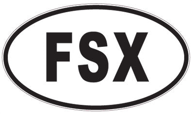 FSX - 3 Letter Initials Oval Sticker