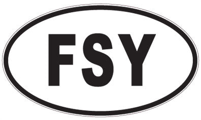 FSY - 3 Letter Initials Oval Magnet