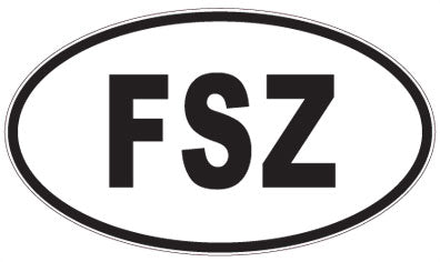 FSZ - 3 Letter Initials Oval Magnet