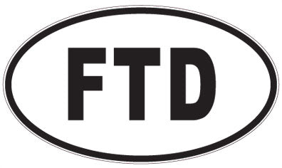 FTD - 3 Letter Initials Oval Sticker