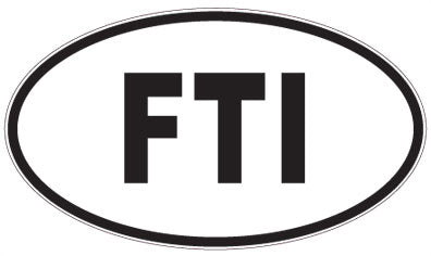 FTI - 3 Letter Initials Oval Sticker