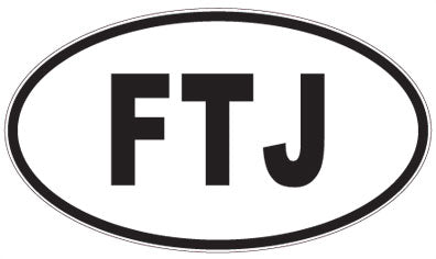 FTJ - 3 Letter Initials Oval Sticker