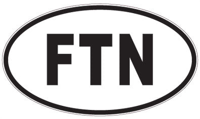 FTN - 3 Letter Initials Oval Sticker
