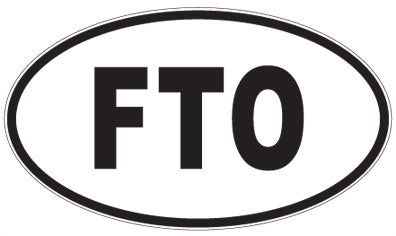 FTO - 3 Letter Initials Oval Magnet