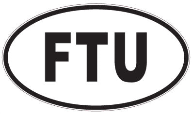 FTU - 3 Letter Initials Oval Magnet