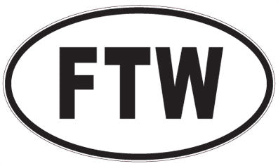 FTW - 3 Letter Initials Oval Sticker