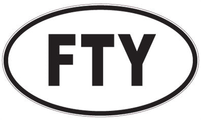 FTY - 3 Letter Initials Oval Magnet