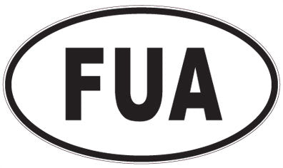 FUA - 3 Letter Initials Oval Sticker