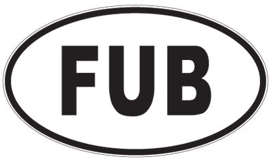 FUB - 3 Letter Initials Oval Magnet