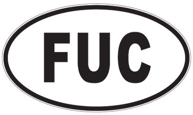 FUC - 3 Letter Initials Oval Magnet