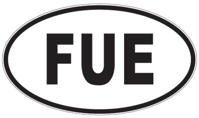 FUE - 3 Letter Initials Oval Sticker