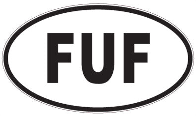 FUF - 3 Letter Initials Oval Sticker
