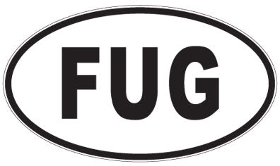 FUG - 3 Letter Initials Oval Sticker