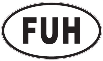 FUH - 3 Letter Initials Oval Magnet