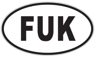 FUK - 3 Letter Initials Oval Magnet