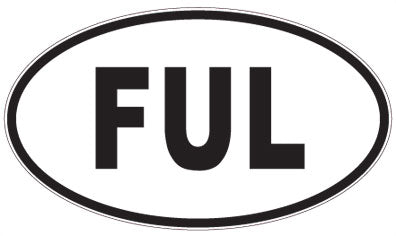 FUL - 3 Letter Initials Oval Sticker