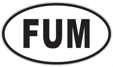 FUM - 3 Letter Initials Oval Magnet