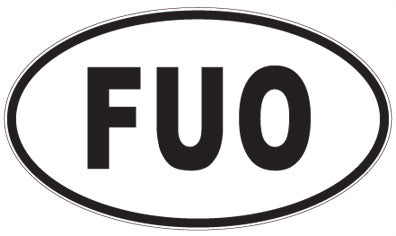 FUO - 3 Letter Initials Oval Sticker