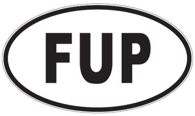 FUP - 3 Letter Initials Oval Magnet