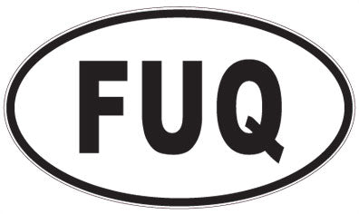 FUQ - 3 Letter Initials Oval Sticker