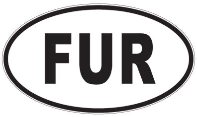 FUR - 3 Letter Initials Oval Sticker