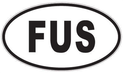 FUS - 3 Letter Initials Oval Magnet