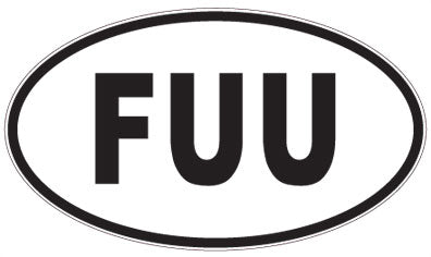 FUU - 3 Letter Initials Oval Magnet