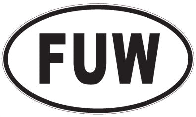 FUW - 3 Letter Initials Oval Sticker