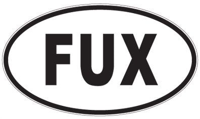 FUX - 3 Letter Initials Oval Sticker