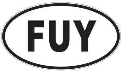 FUY - 3 Letter Initials Oval Sticker