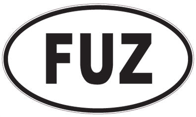 FUZ - 3 Letter Initials Oval Magnet