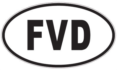 FVD - 3 Letter Initials Oval Sticker