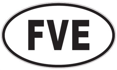 FVE - 3 Letter Initials Oval Sticker